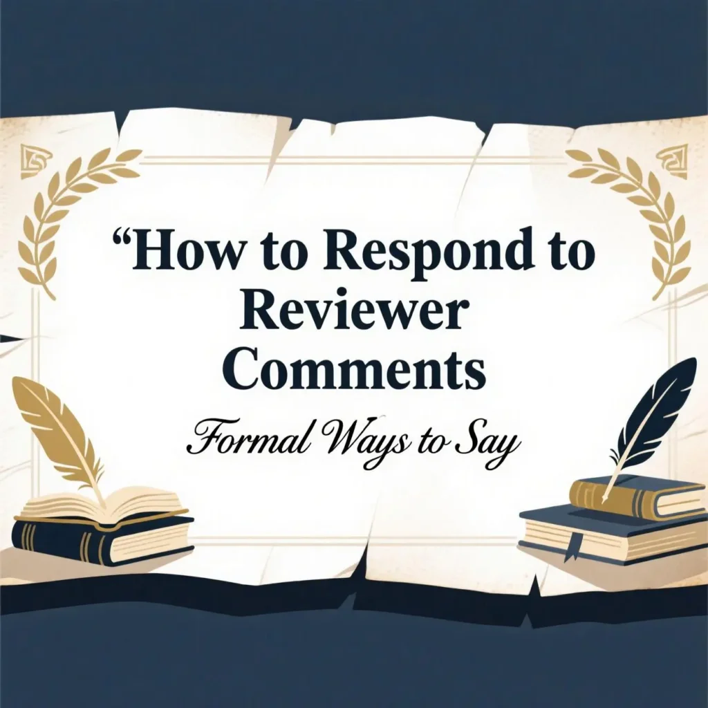 Formal Ways to Say How to Respond to Reviewer Comments