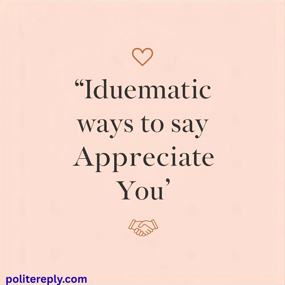 Idiomatic Ways to Say How Do You Respond to I Appreciate You