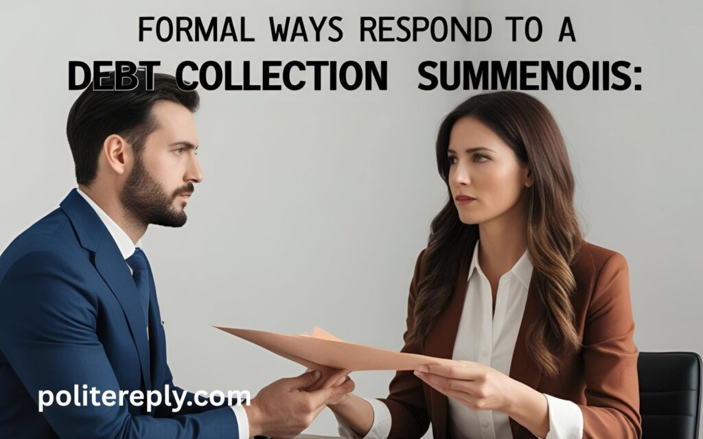 Formal Ways to Respond to a Debt Collection Summons