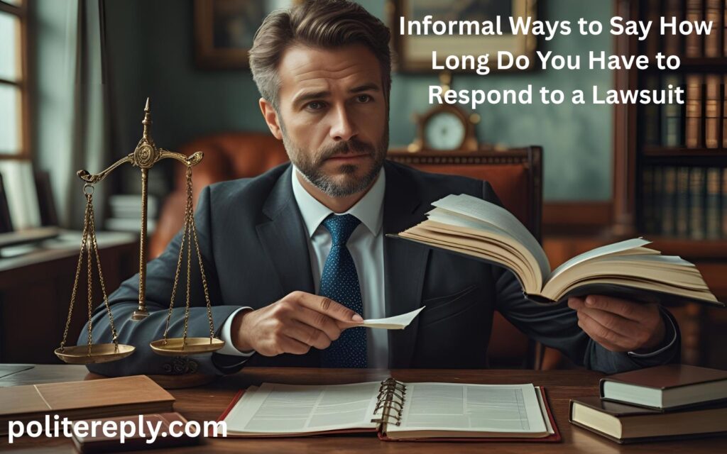Informal Ways to Say How Long Do You Have to Respond to a Lawsuit