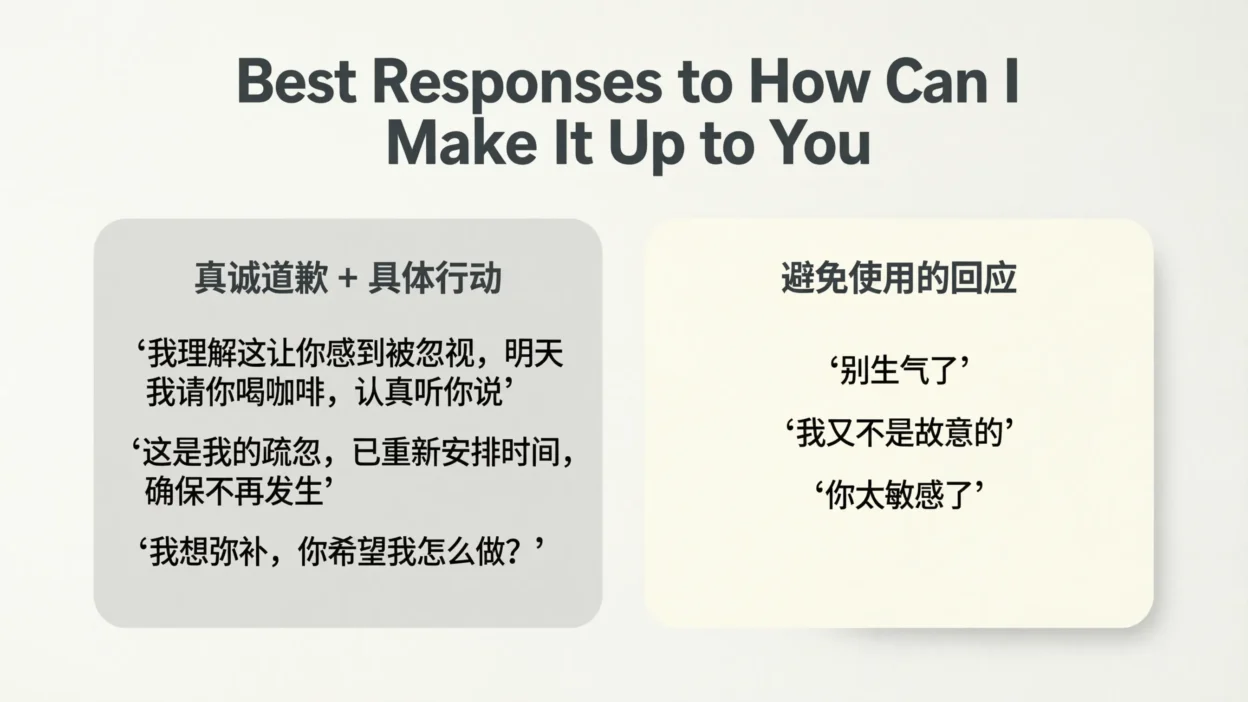 Best Responses to How Can I Make It Up to You