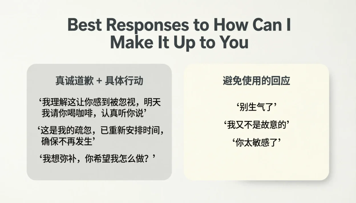 Best Responses to How Can I Make It Up to You